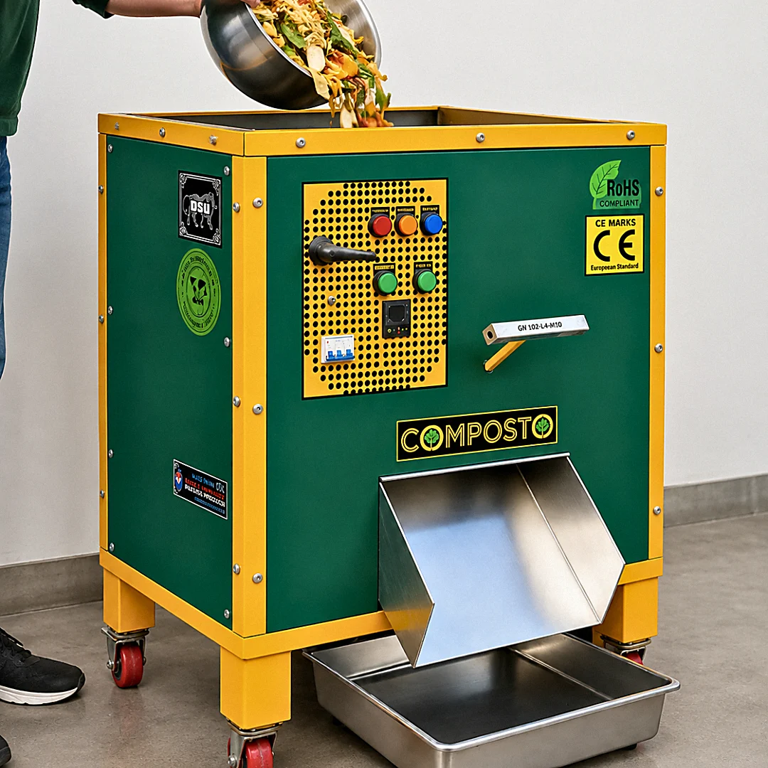 Loading segregated kitchen food waste into the COMPOSTO 2.0 25 Kg Organic Waste Converter