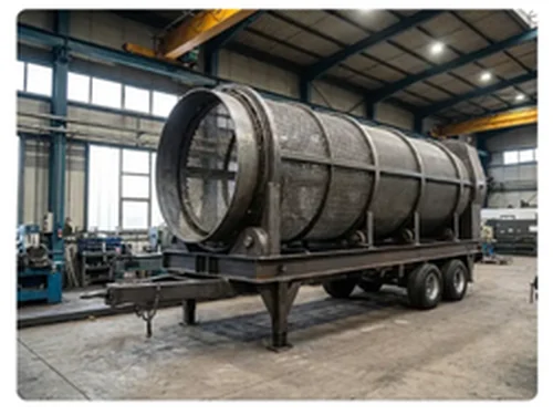 Trommel screen rotating drum for waste segregation