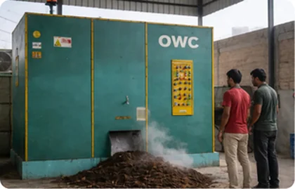 Green COMPOSTO industrial unit with team on-site, Greater Noida