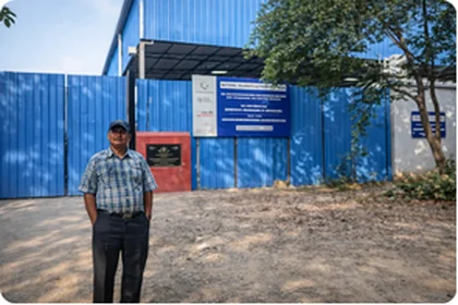 Exterior view of 5 TPD waste facility building, Greater Noida