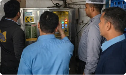 Hotel engineering team reviewing COMPOSTO installation, Ludhiana